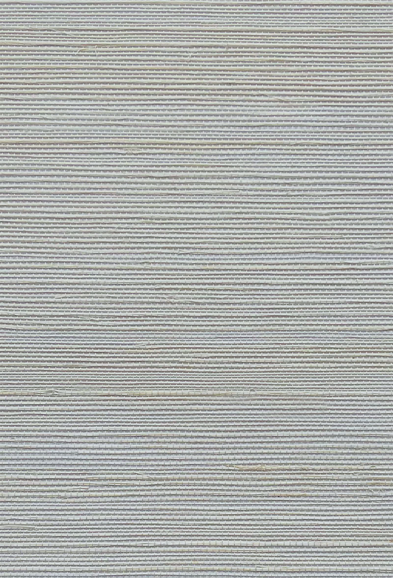 Deus ex Gardenia grasscloth wallpaper in French Grey